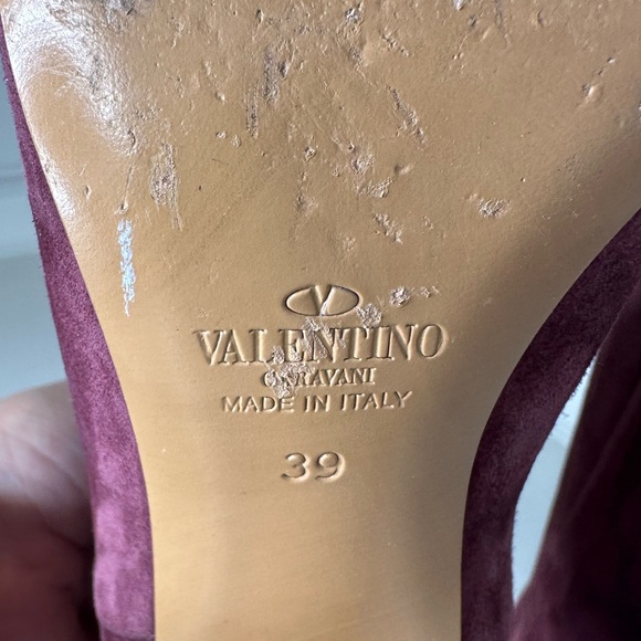 Valentino Garavani Suede Knee-High Boots Braided Strap | Wine Burgundy – Size 9 - Picture 9 of 13